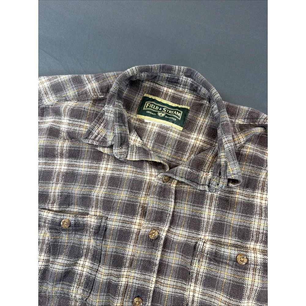 Field & Stream Plaid Long‎ Sleeve Button Up Flannel Shirt Men's Large Tall